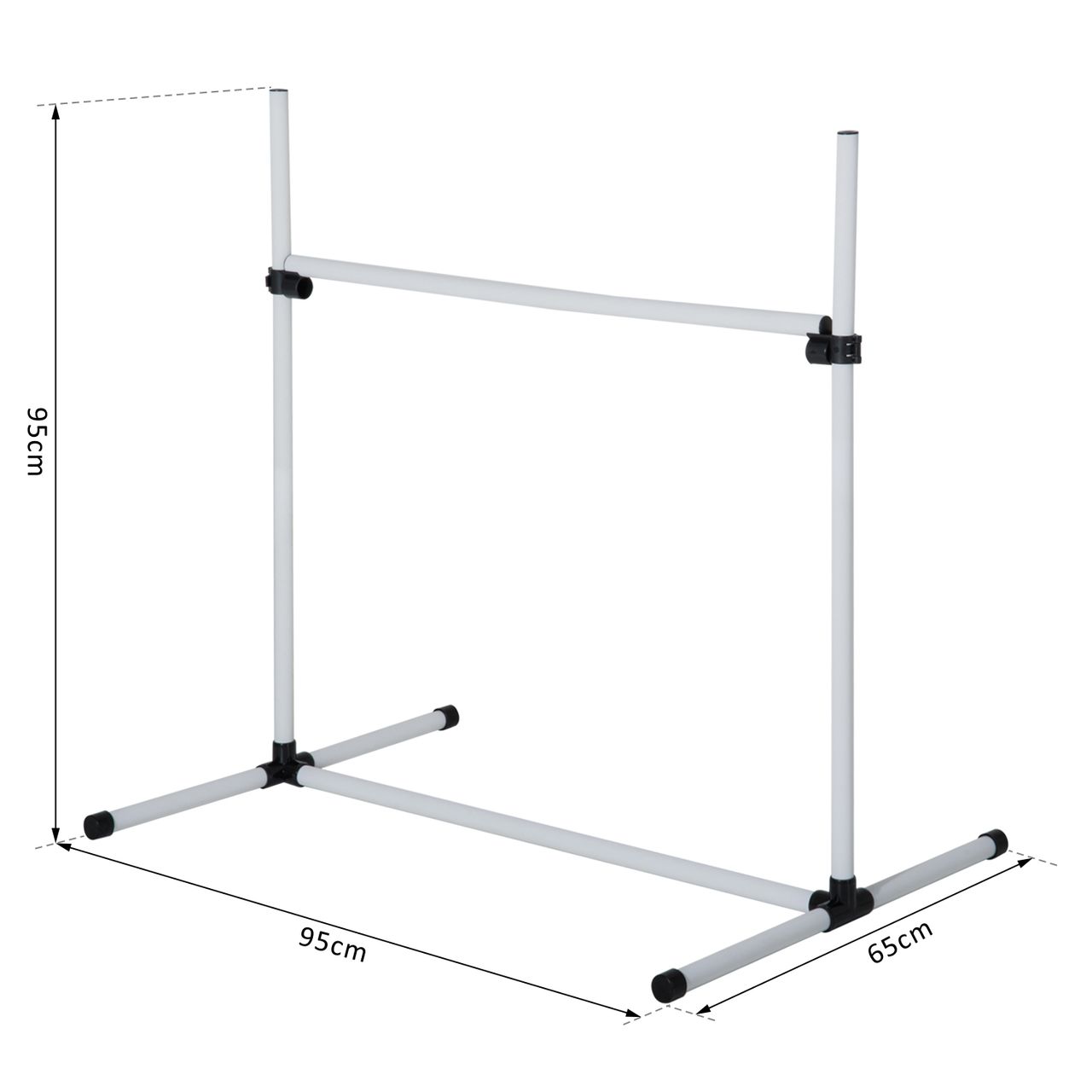 PawHut Agility Hürdenset Slalom Stangen Hunde Training Set 4 x Hürden Weiß