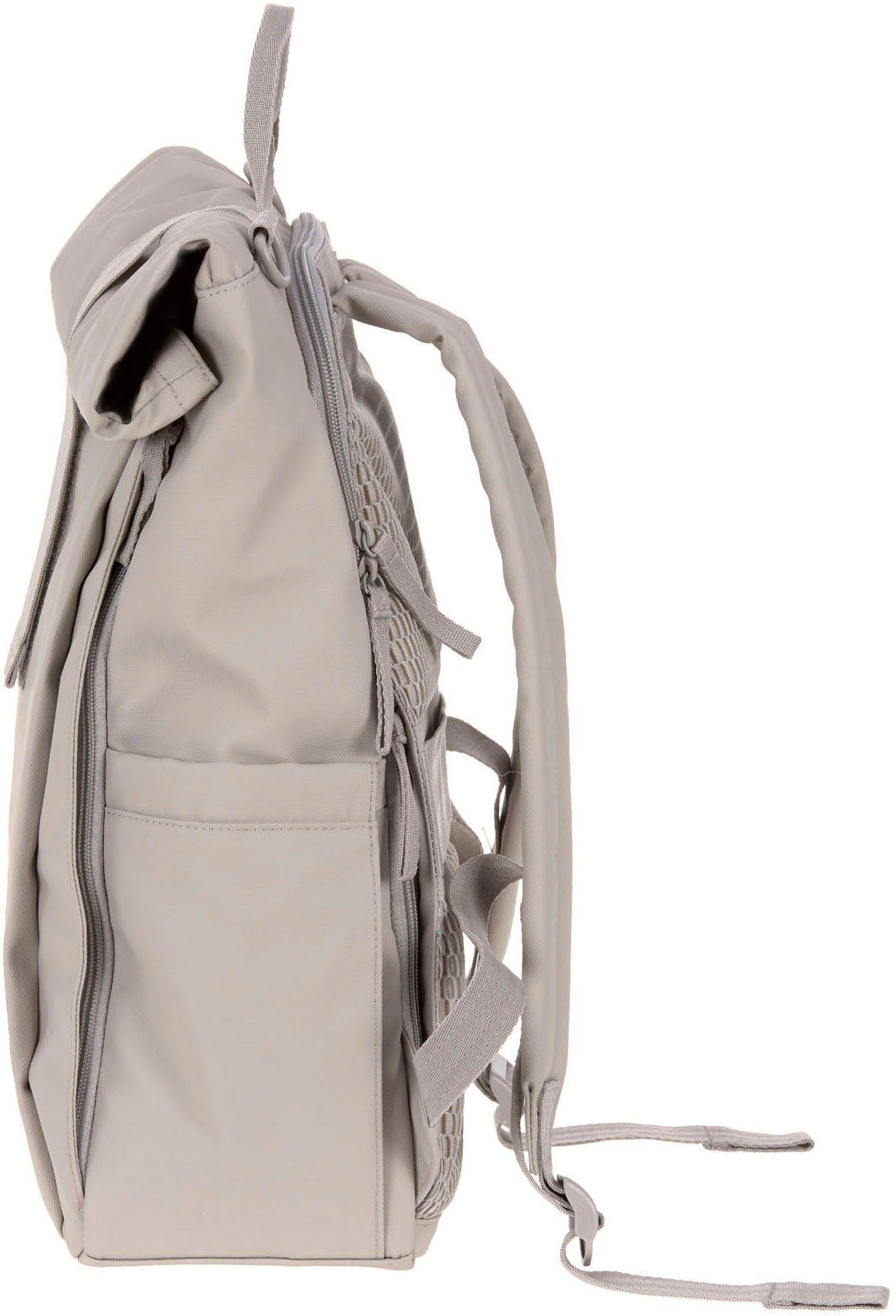 LÄSSIG Wickelrucksack Green Label, Rolltop Up, taupe, vegan; zum Teil aus recyceltem Material