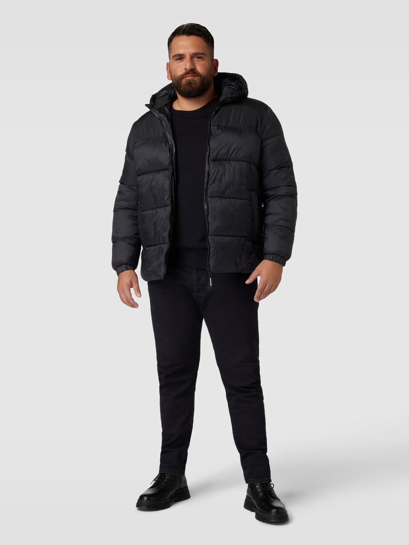 PLUS SIZE Steppjacke mit Kapuze Modell 'TOBY' in schwarz