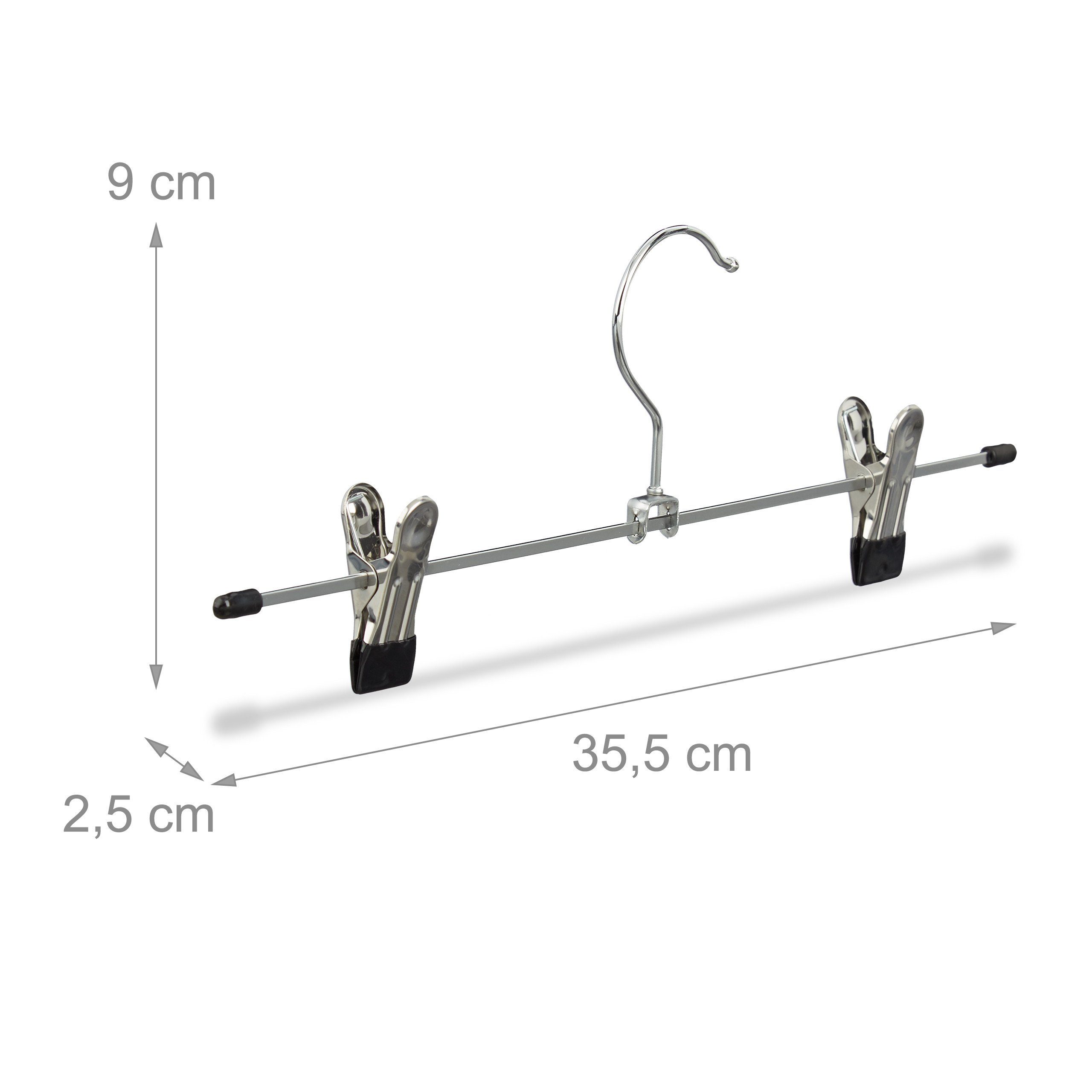 relaxdays Kleiderbügel Hosenbügel Metall 10er und 20er Pack, 10er Pack