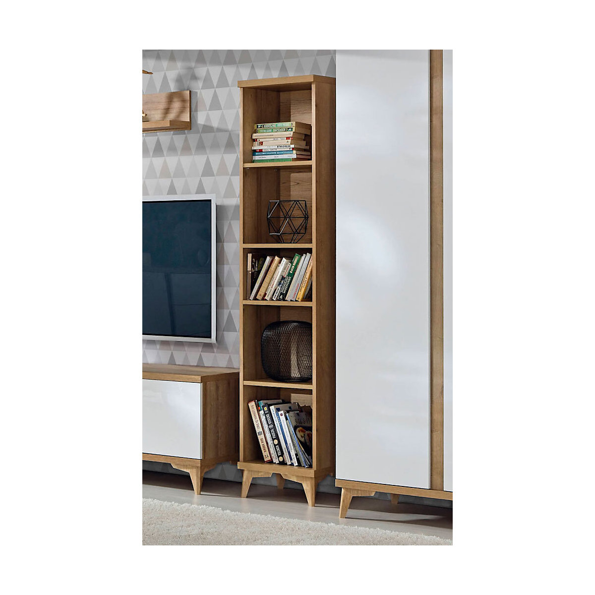 Bücherregal Standregal Fiord 37x37x174cm mit 5 offenen Fächern
