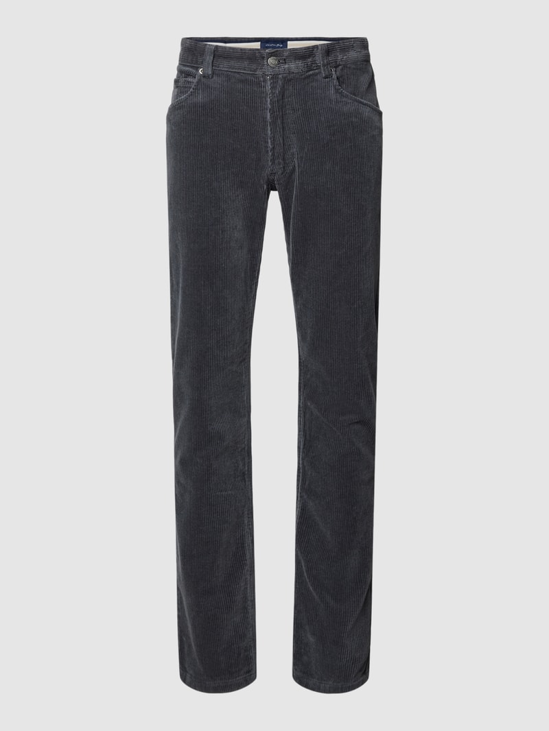 Cordhose im 5-Pocket-Design in dunkelgrau