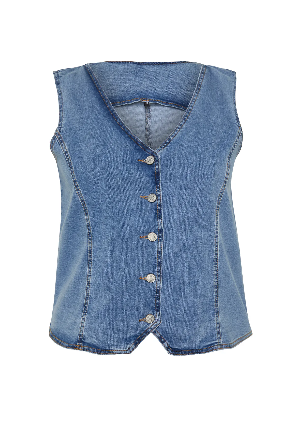 Trendyol Curve  Blaue Jeansweste TBSSS24BH00002