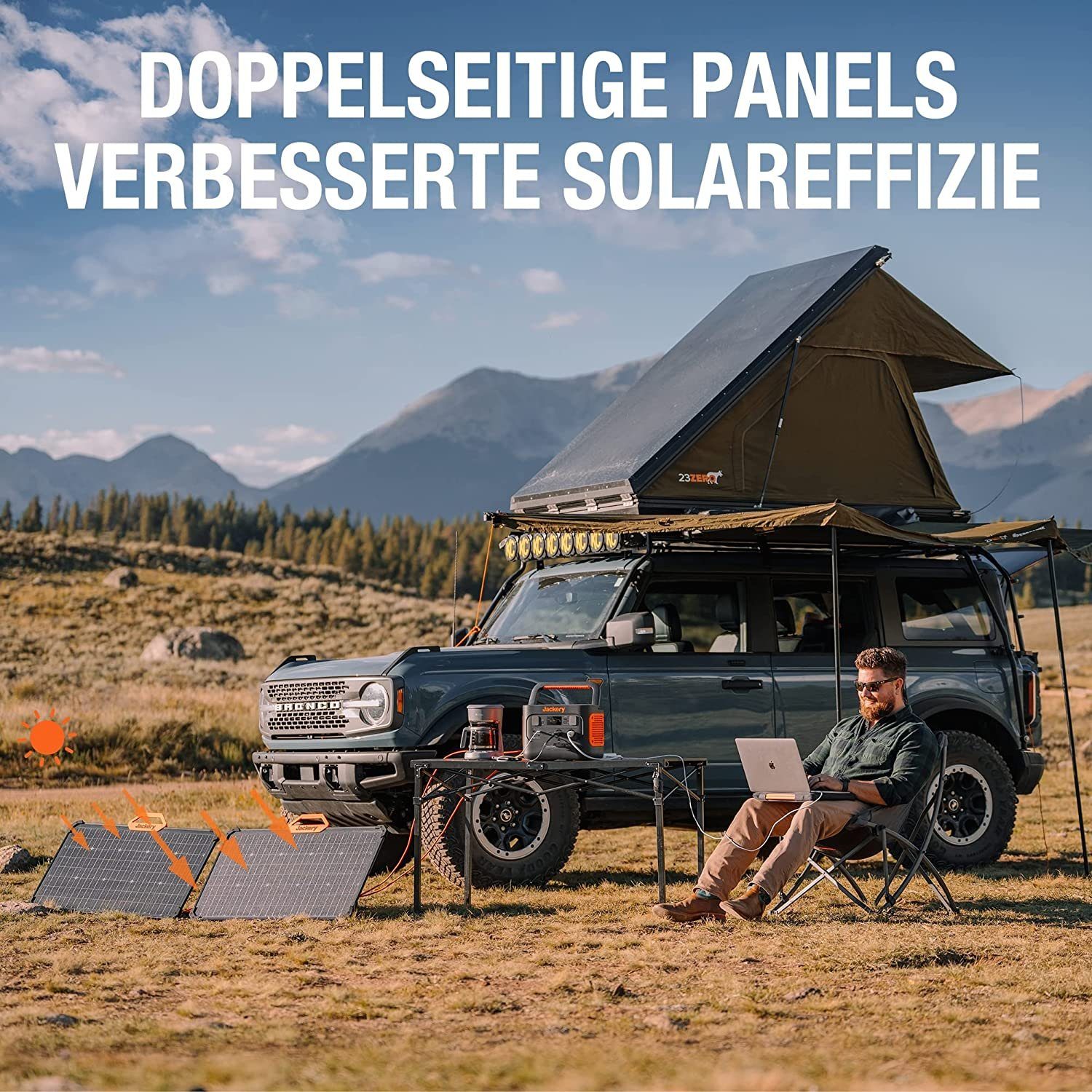 Jackery Solaranlage 80W Panel für Explorer 240, 500, 1000, 80,00 W, Monokristallines