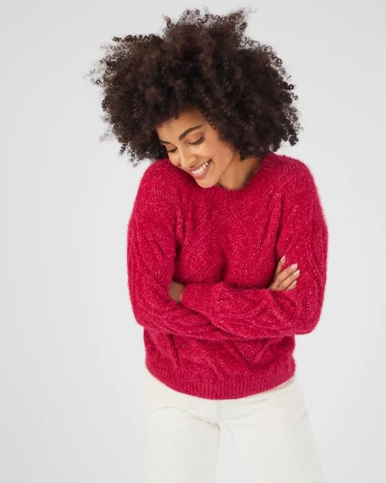 Pull maille poilue