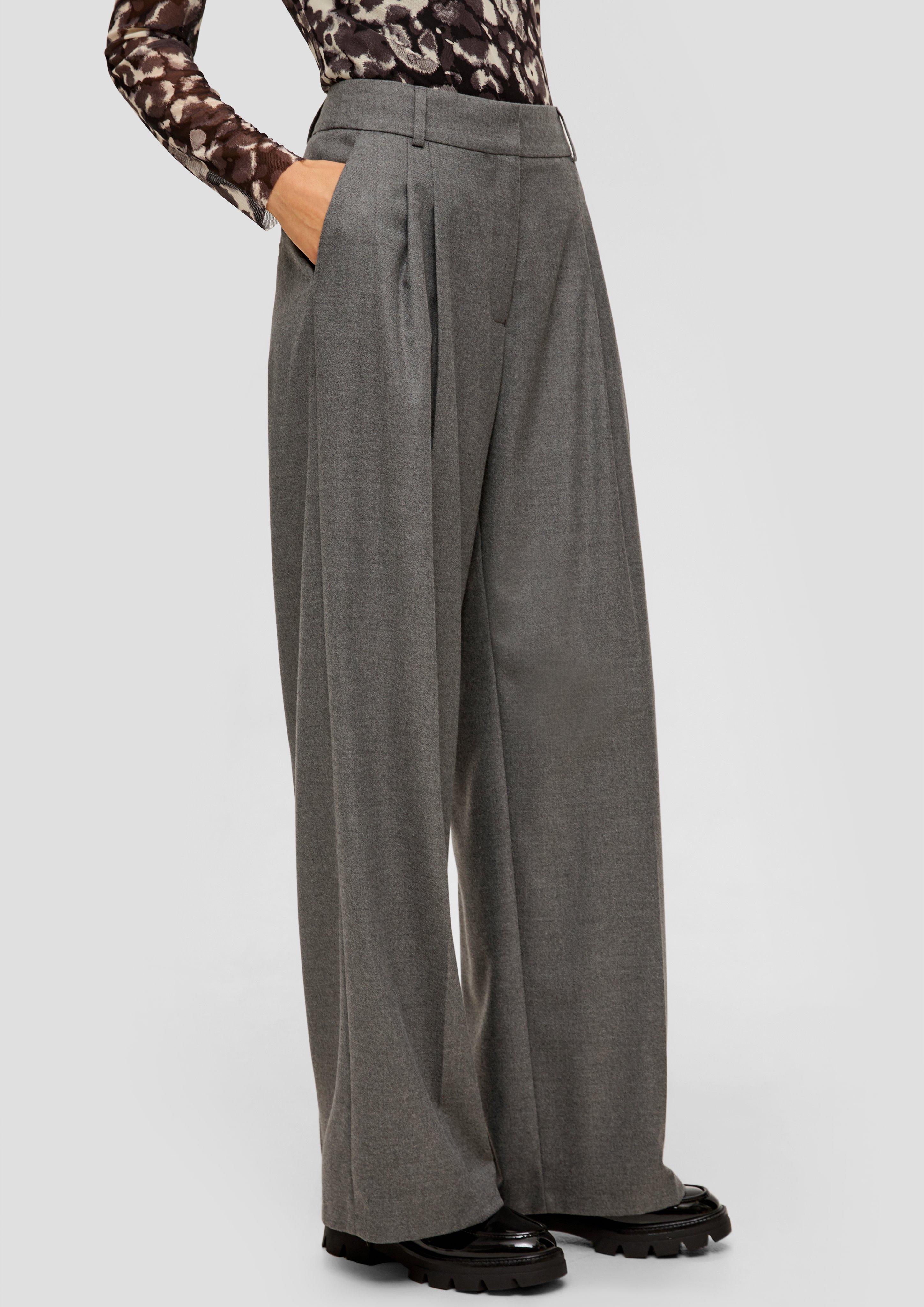 Regular: Melierte Hose mit Wide Leg  2136398-9722