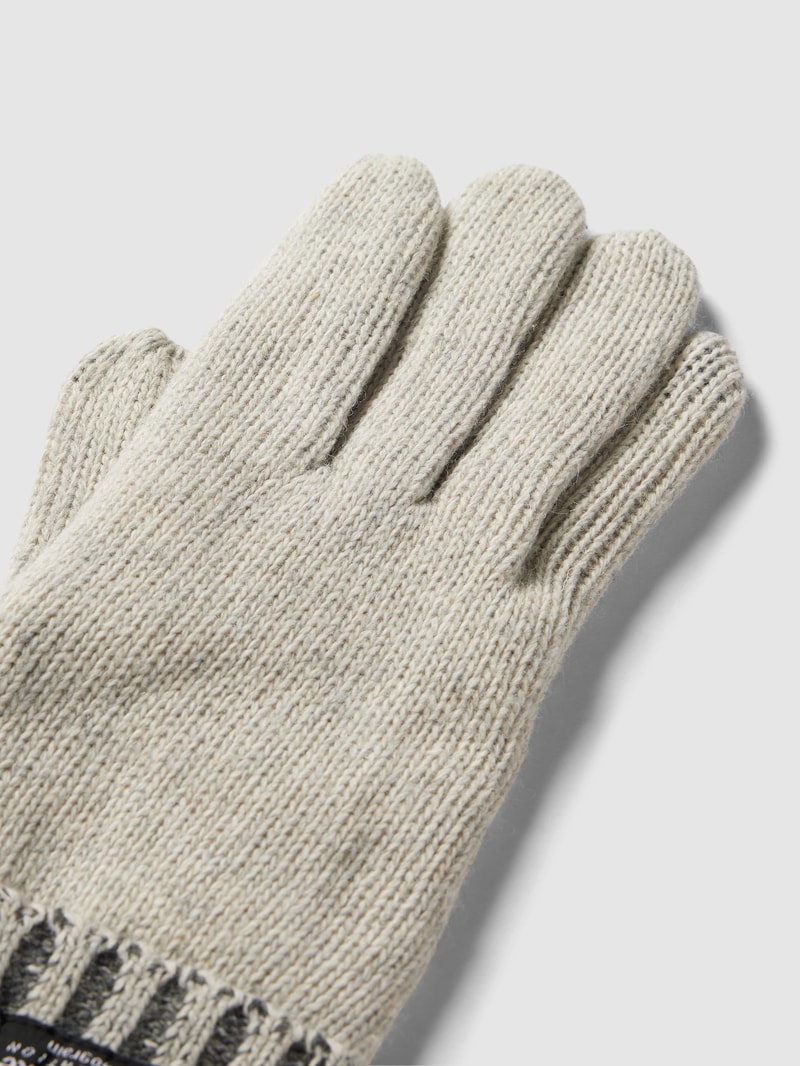 Handschuhe mit Label-Detail in hellgrau