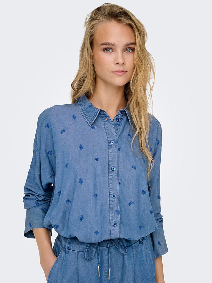 ONLY Bluse in Blau günstig kaufen