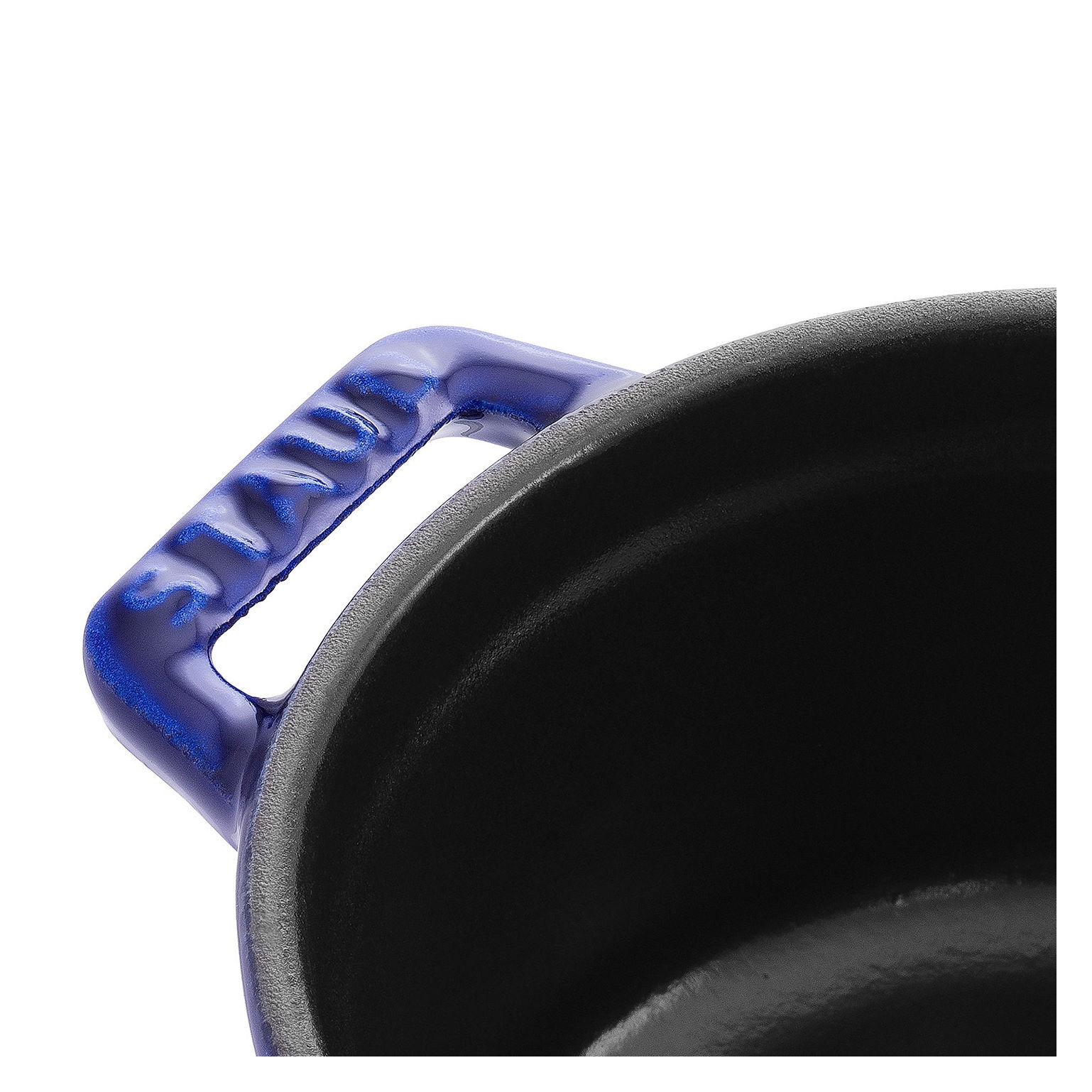 Mini Cocotte 10 cm, rund, Dunkelblau, Gusseisen