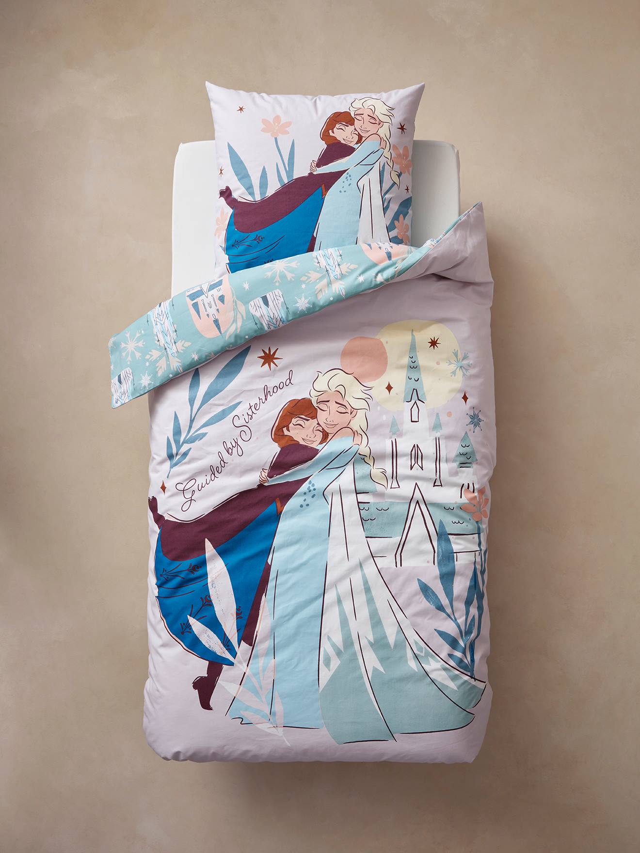 Frozen Kinder Bettwäsche-Set Disney DIE EISKÖNIGIN - wollweiß