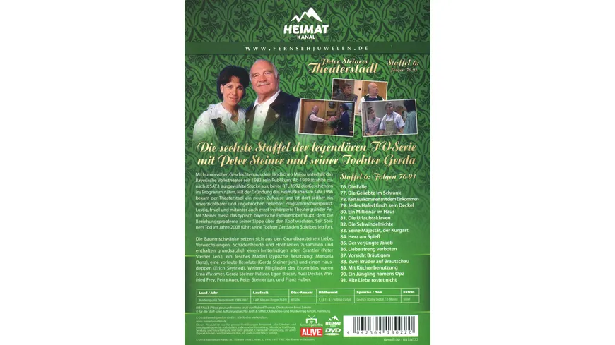 Peter Steiners Theaterstadl - Staffel 6/Fernsehjuwelen  [8 DVDs]