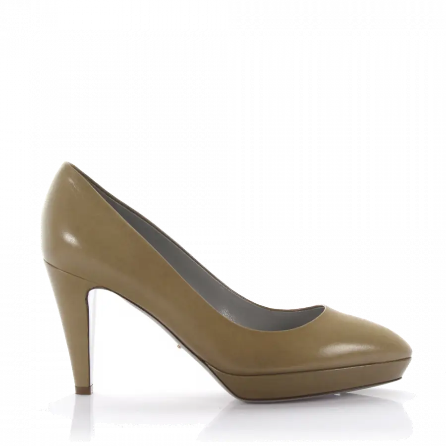 Sergio Rossi - Pumps Plateau Leder beige - grau
