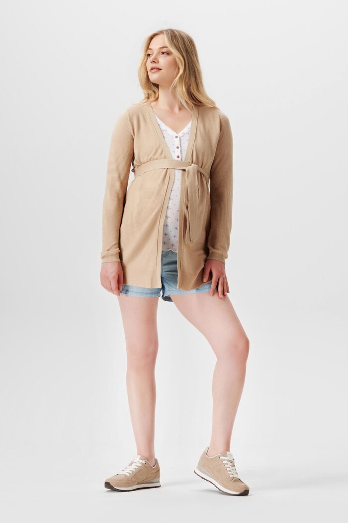 Cardigan aus Strukturstrick mit Bindegürtel