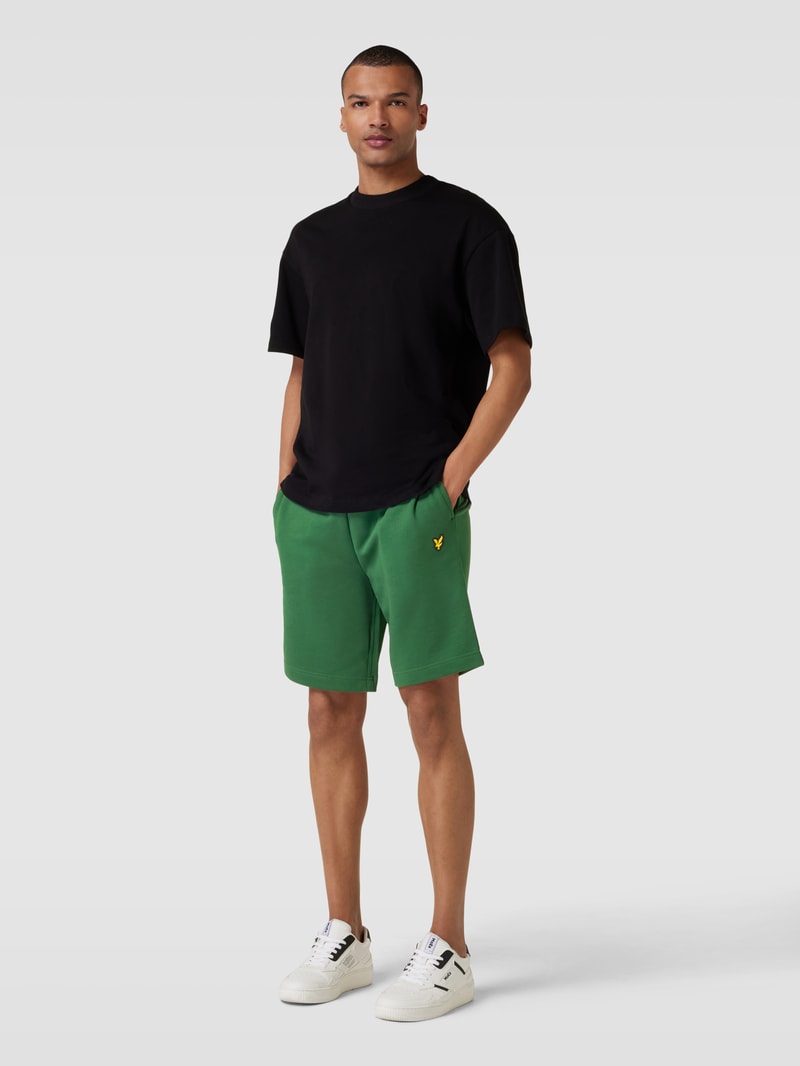 Sweatshorts mit Tunnelzug in dunkelgrün