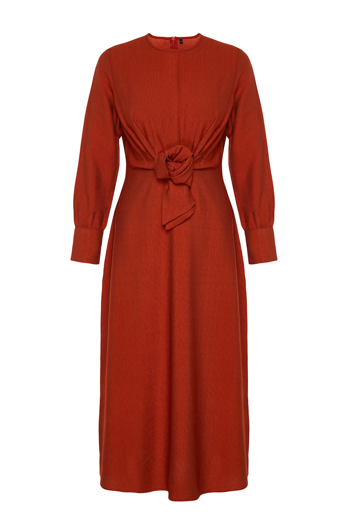 Trendyol Modest  Gefliestes Taillenband, detailliertes Webkleid TCTSS23EB00221
