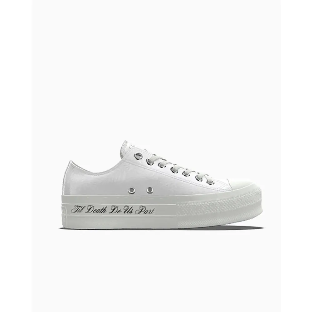 Converse Custom Chuck Taylor All Star Lift Platform Premium Wedding By You A02257CSP24_WHITELACE / weiss