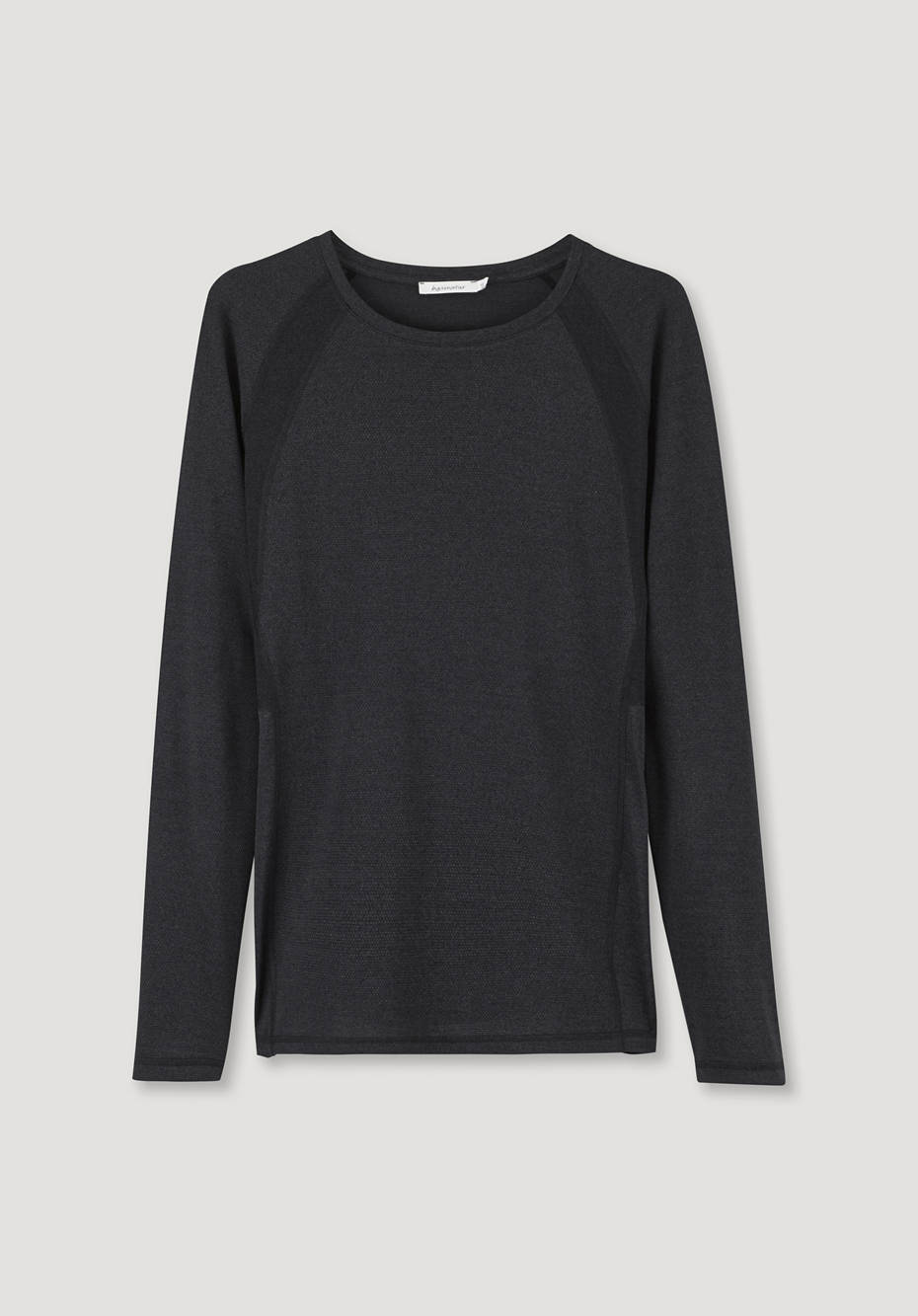 Struktur-Funktionsshirt aus Merinowolle mit Seide