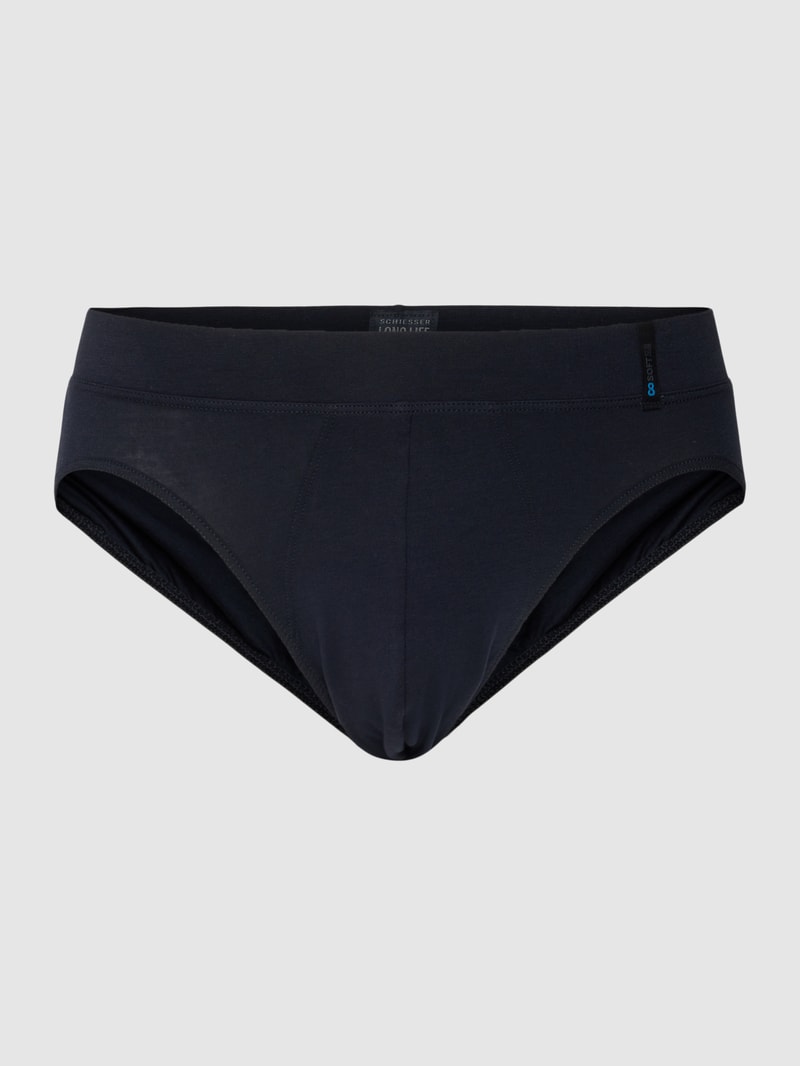 Slip mit Steppnähten in schwarz