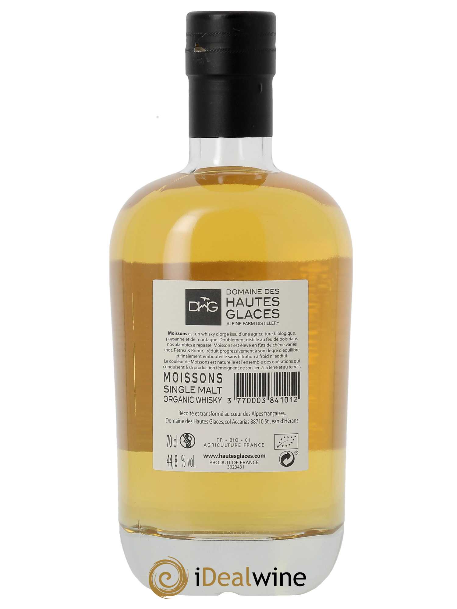 Whisky Hautes Glaces Moissons Organic Malt (70cl)  - Lot de 1 Bouteille