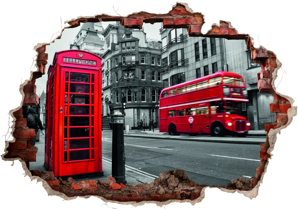 MAXXMEE Wandtattoo 3D London 70x100cm mehrfarbig