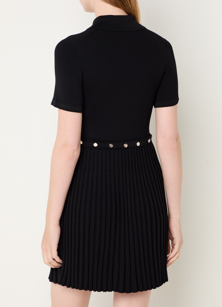 Maje Rib-knit mini dress with openwork design