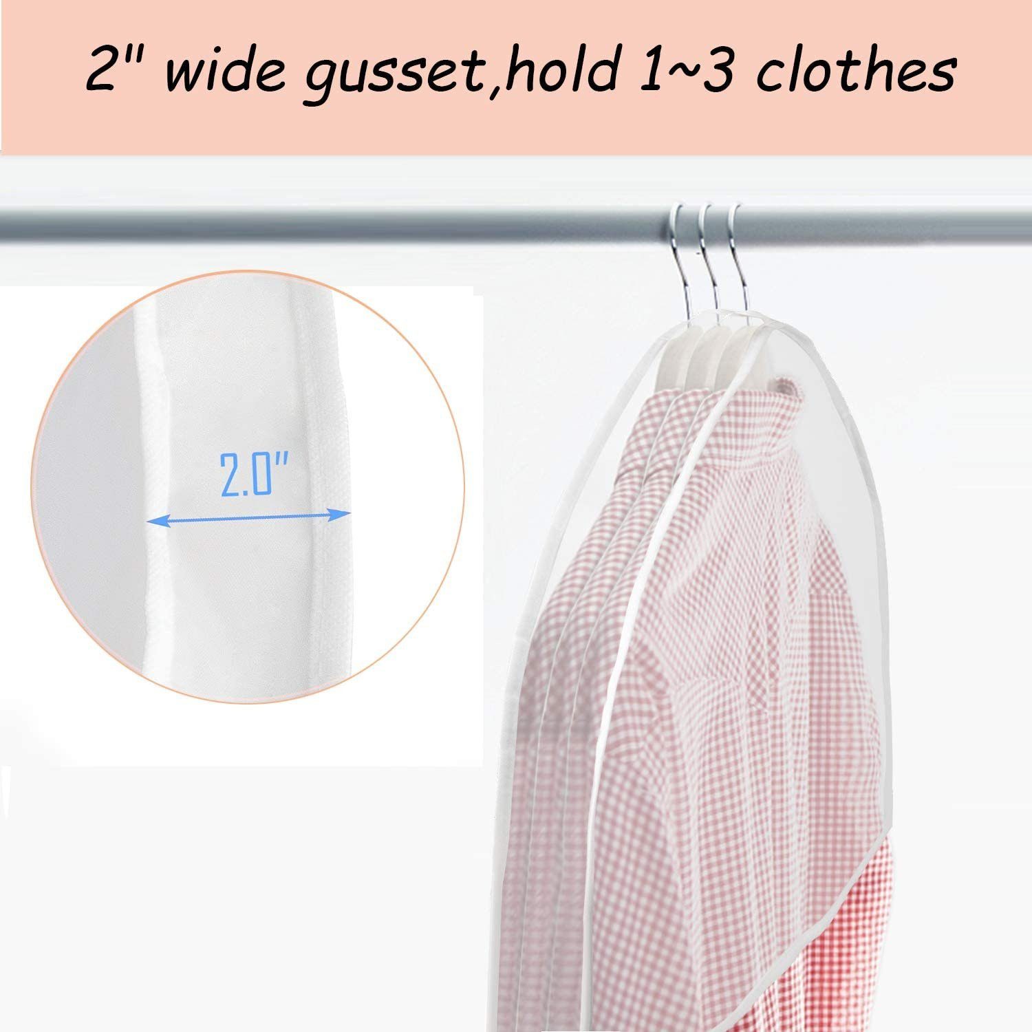 Runxizhou Kleidersack Kleidersäcke Transparent 12 STK, 60x30cm kleidersack kurz Staubdicht