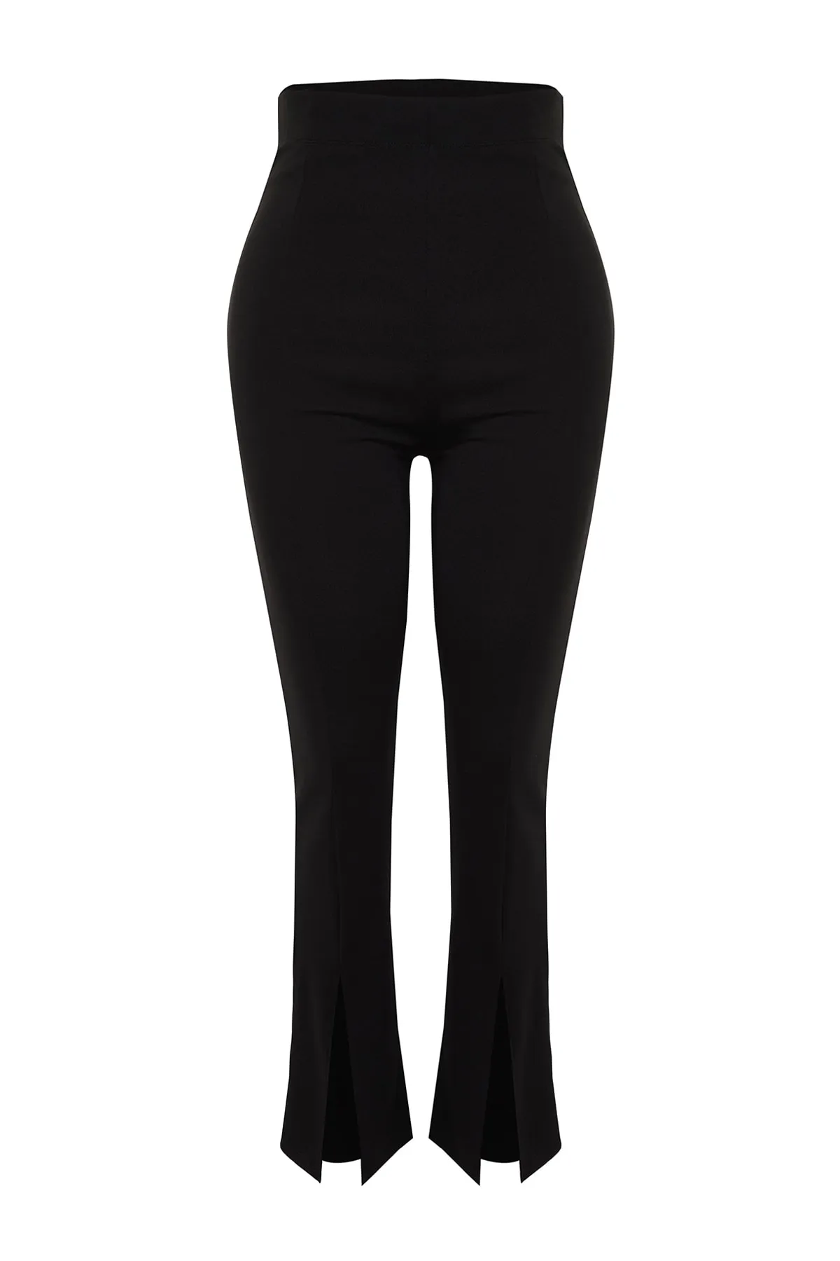 Trendyol Curve  Schwarze Strickhose mit Schlitz und hoher Taille TBBSS22PL00014