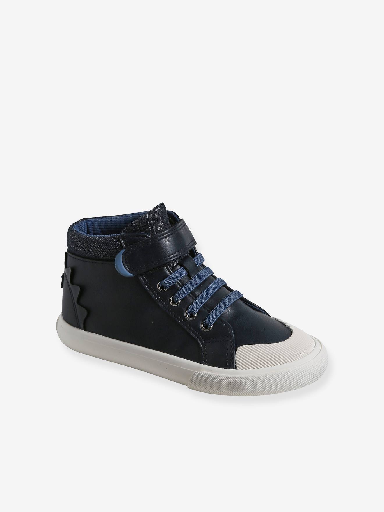 Vertbaudet Kinder High-Sneakers mit Anziehtrick - marine
