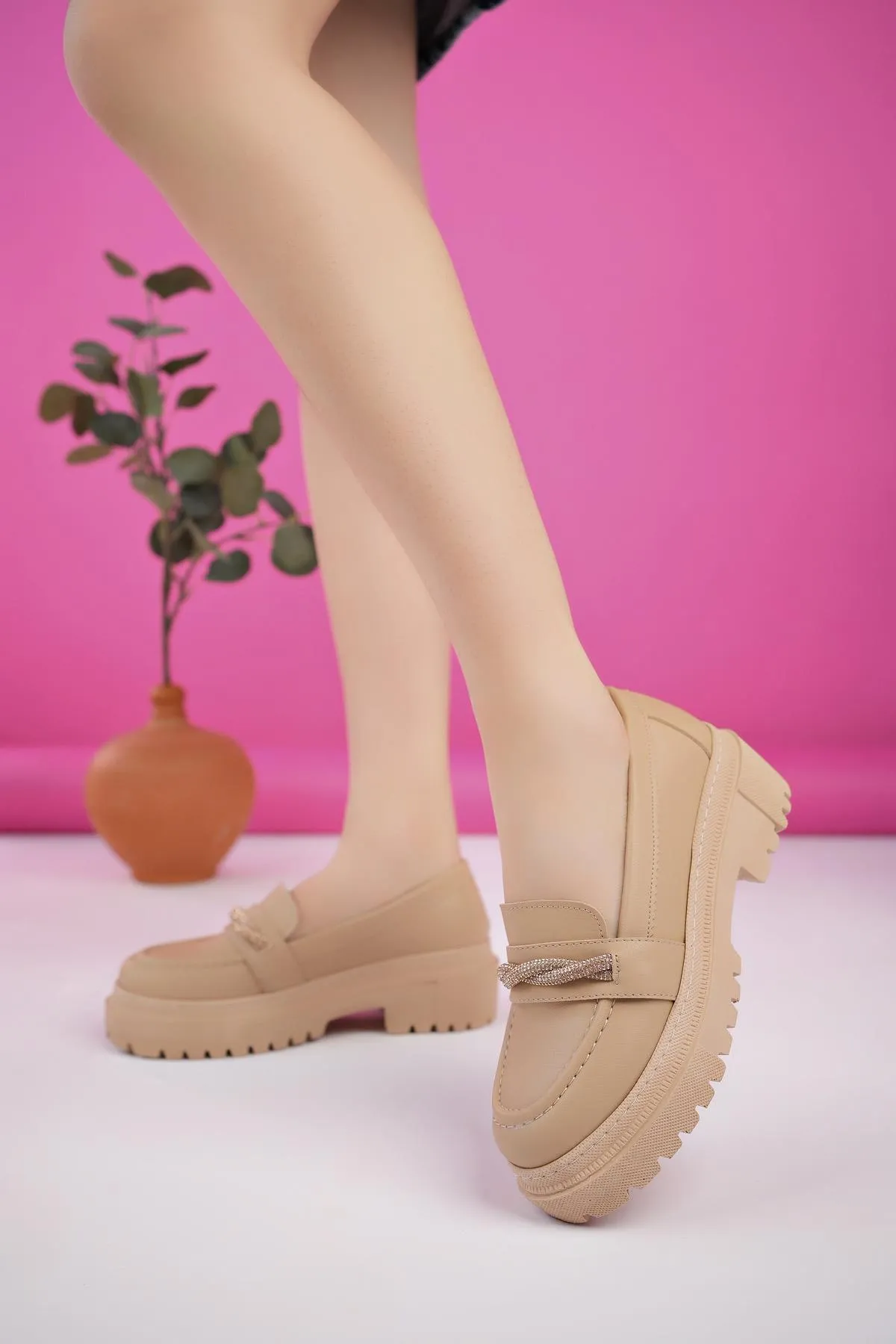 MUGGO  Oxford-Garantie Damen-Loafer mit dicker Sohle, täglicher, lässiger Mokassin