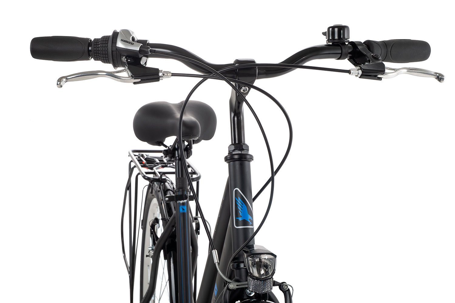 Adler Cityrad Stanford Trapez, 7 Gang Shimano Tourney 7 Schaltwerk, Kettenschaltung, Citybike schwarz/grau