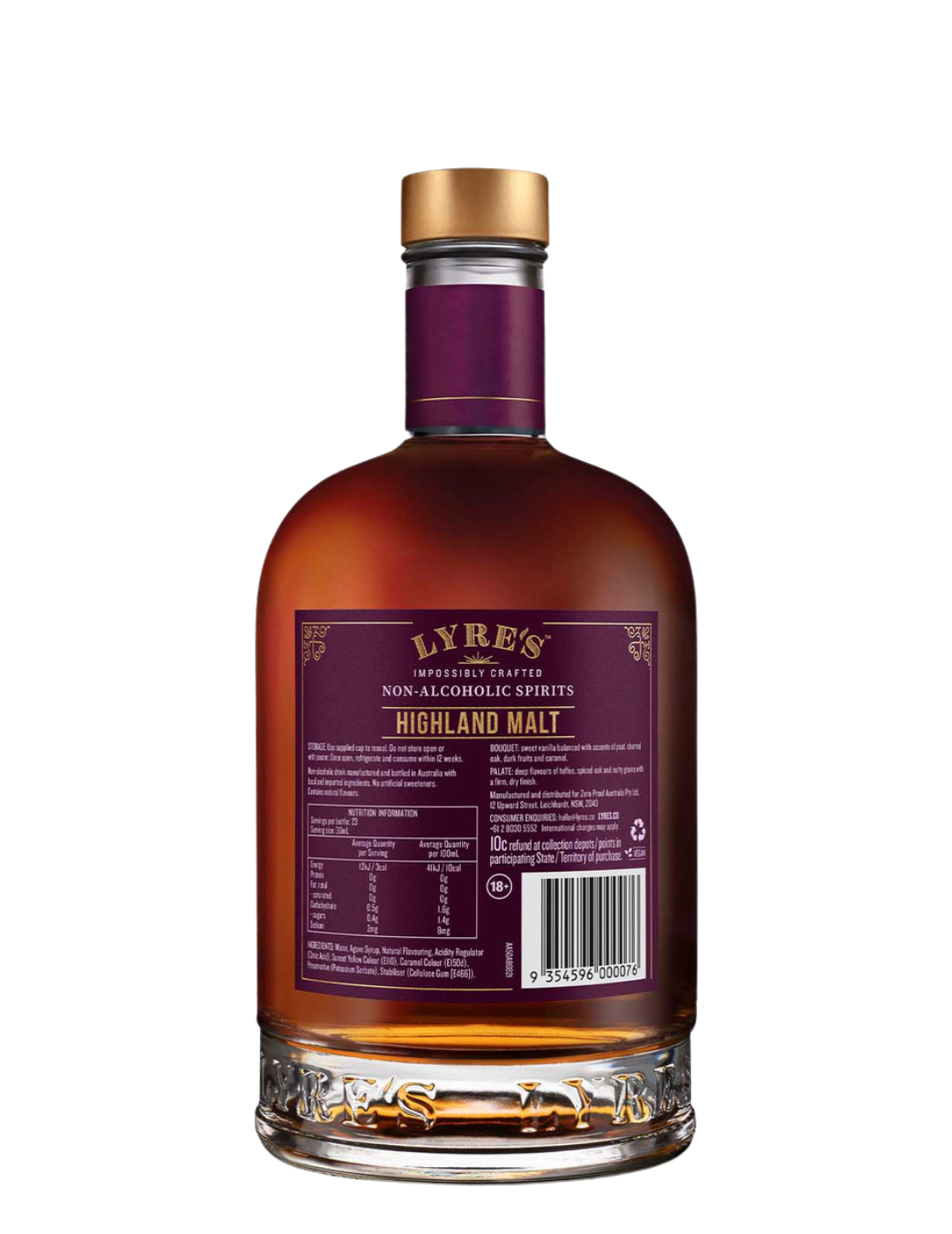 Lyre's : Highland Malt - Gueule de joie 0° |  70 cl