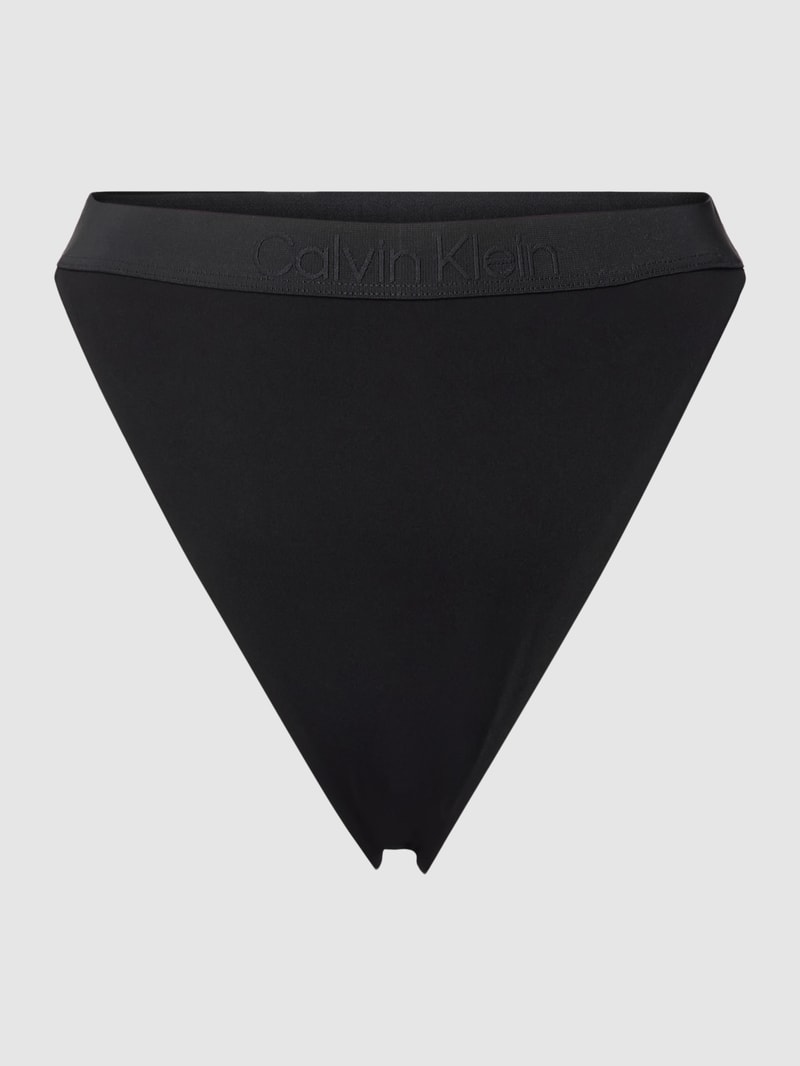 Bikini-Hose mit Logo-Bund in schwarz
