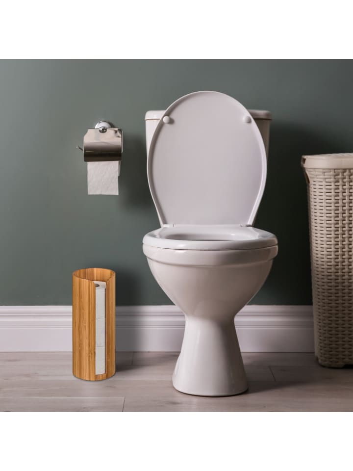 relaxdays Toilettenpapier Aufbewahrung in Natur - (H)33,5 x Ø14,5 cm günstig kaufen onesize