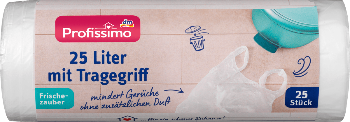Müllbeutel 25 l mit Tragegriff Frischezauber, 25 St