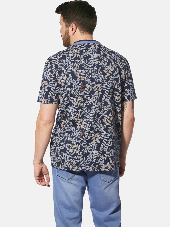 Charles Colby T-Shirt EARL QUINCELYN in dunkelblau gemustert günstig kaufen