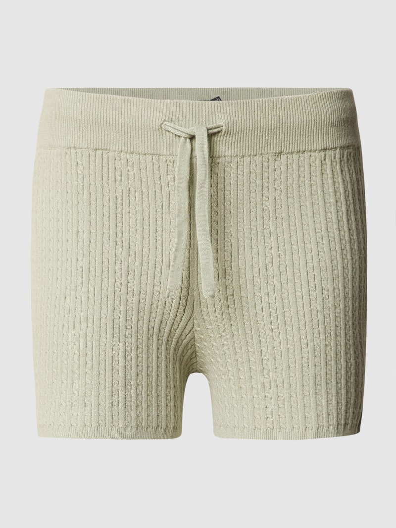 Shorts in Strick-Optik in khaki