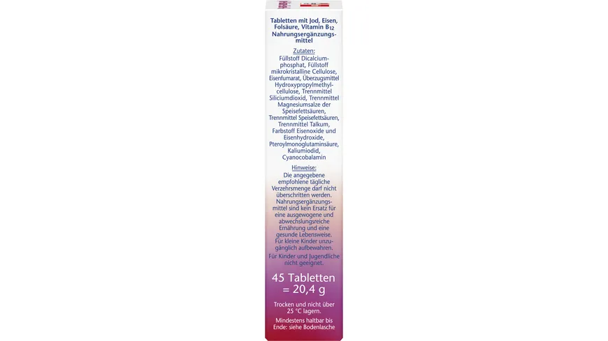 Doppelherz Jod + Folsäure + Eisen + B12 45 Mini-Tabletten