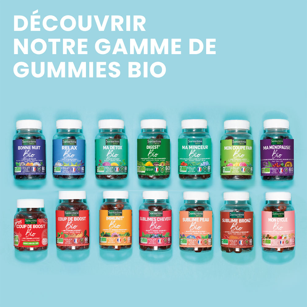 Santarome Bio Sublimes Cheveux Bio (60 gummies) Complément Alimentaire Cheveux