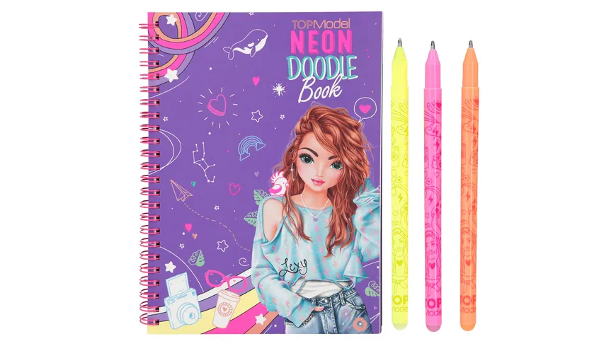 TOPModel Neon Doodle Malbuch-Set
