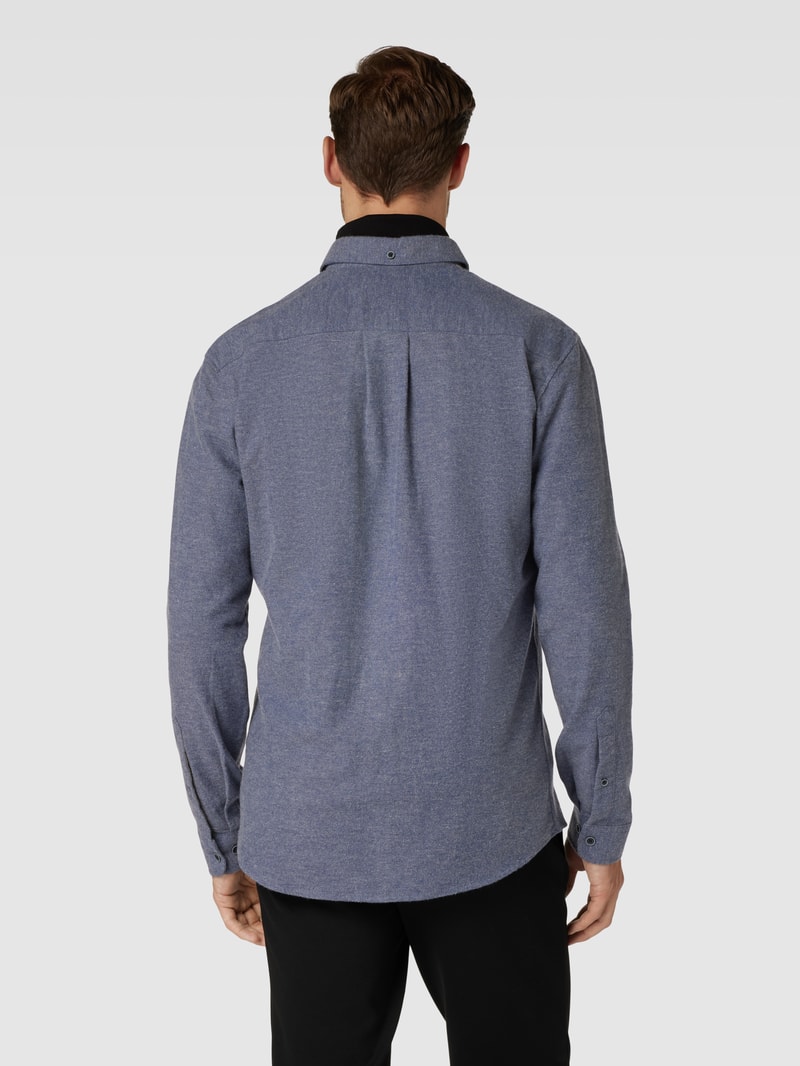 Freizeithemd mit Label-Detail in royalblau