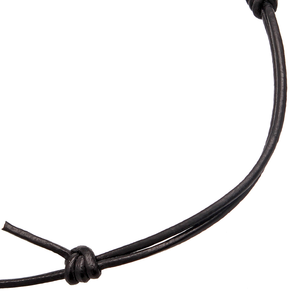 Elli Elli Collier Femmes Porte-breloques Réglable en daim noir en argent sterling 925 Bijoux