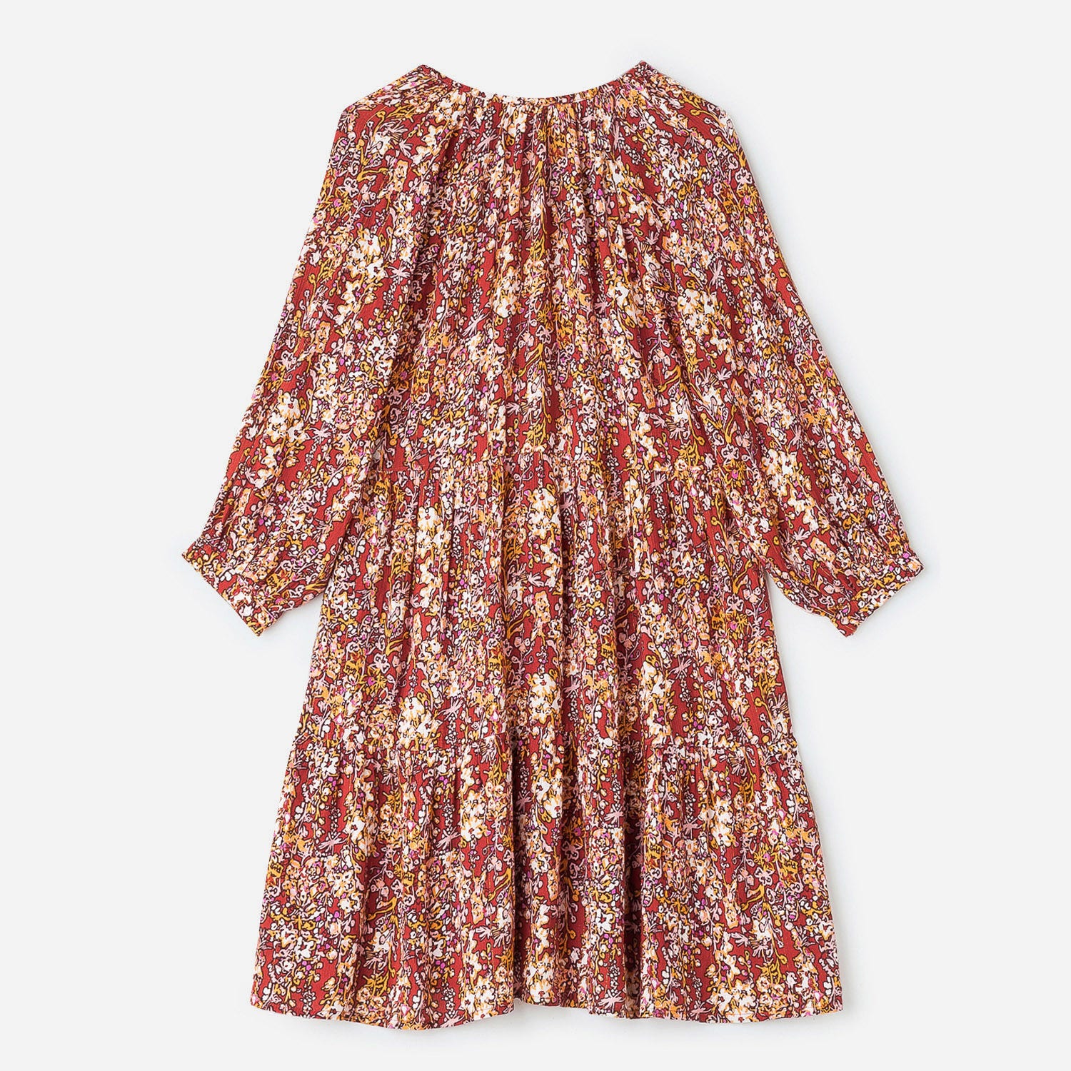 Robe TEXTO rouille à imprimé fleuri