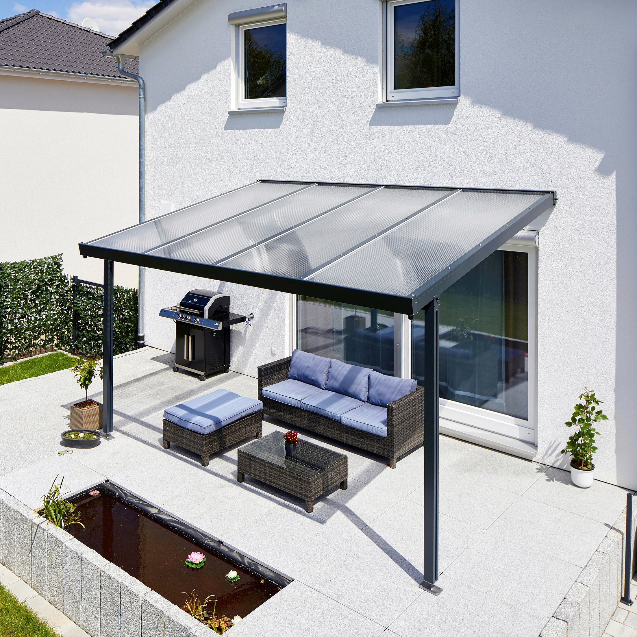 GUTTA Terrassendach Premium, BxT: 410,2x306 cm, Bedachung Dachplatten, BxT: 410x306 cm, Dach Acryl klar