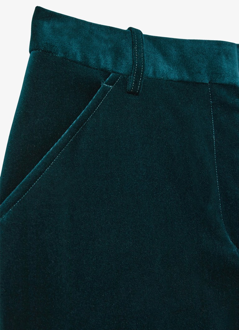 Pantaloni Reiss Parisa din catifea cu talie medie și croială largă