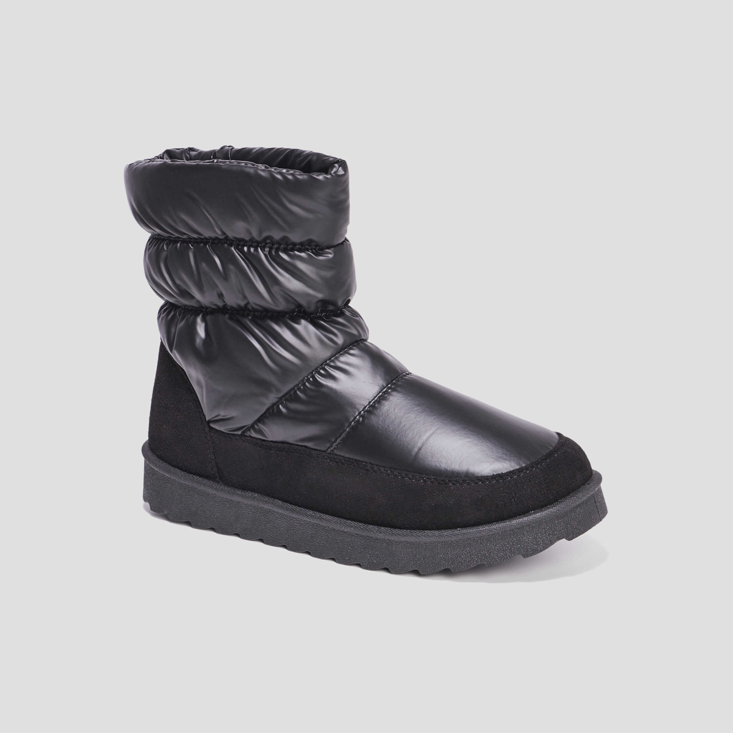 Bottines matelassées doublées noir femme | La Halle