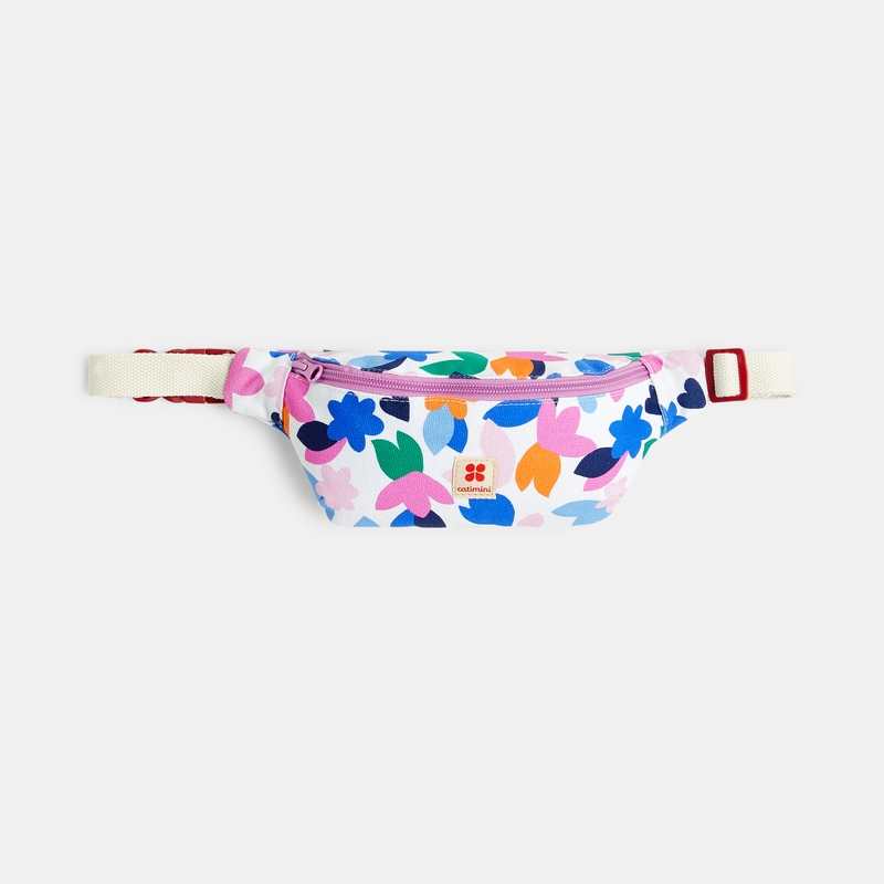 Sac banane fille fleuri blanc Catimini