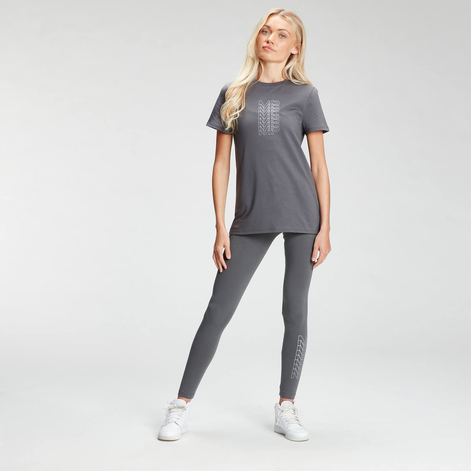 Legging à imprimé répétitif MP pour femmes – Carbone