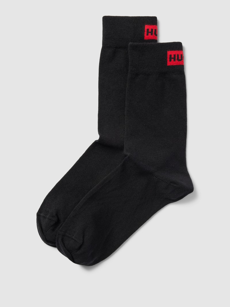 Socken mit Label-Detail im 2er-Pack in schwarz