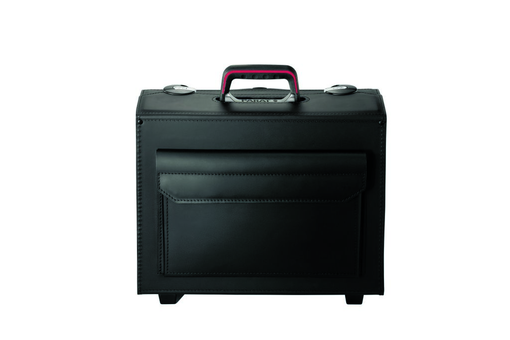 Mala de piloto Parat 5.074.500.021 com bolso frontal e rodas