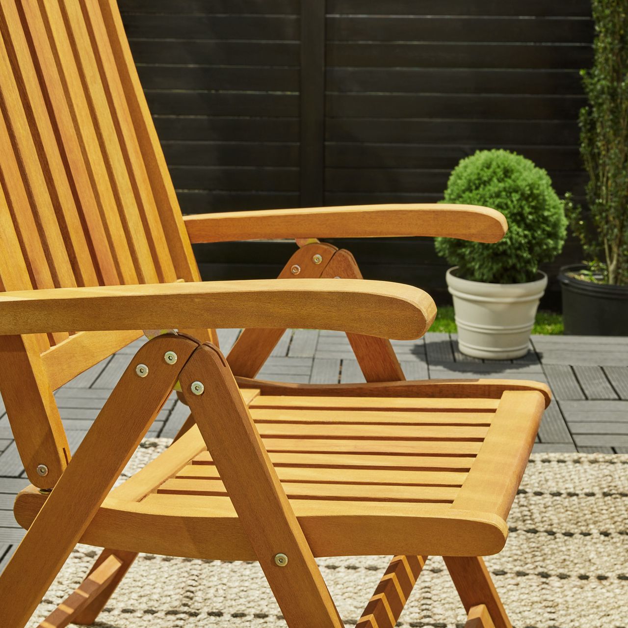 Casaria Gartenstuhl Vanamo Eukalyptus Hochlehner 70x55x106cm 2er Set FSC